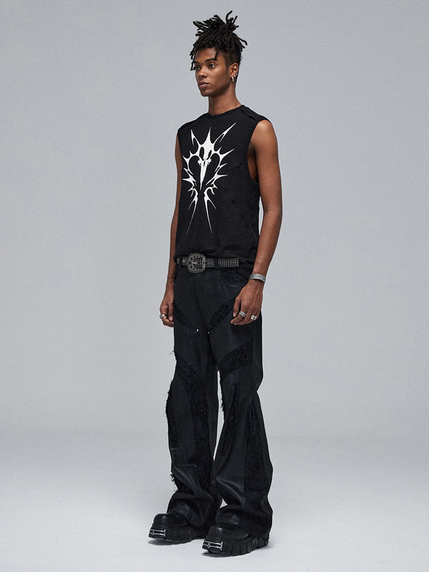 Street Hip-hop Tight-fitting Stretch Printed Vest - 2015
