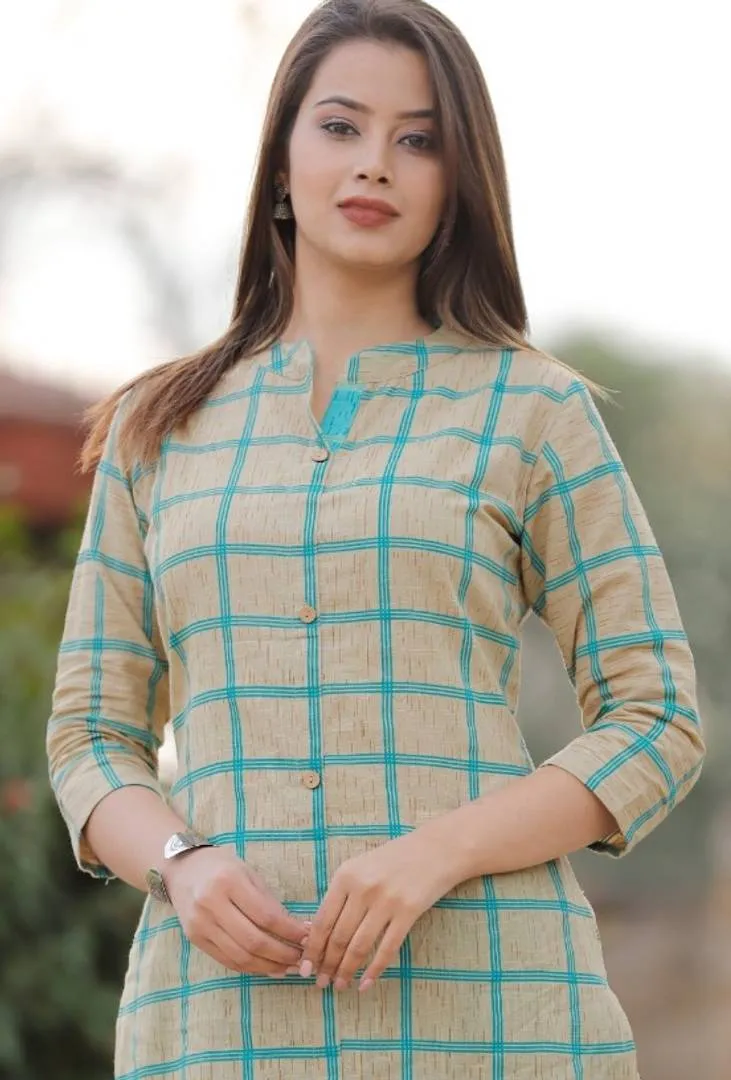 Stylish Cotton Printed Women's Kurti  Palazzo Set