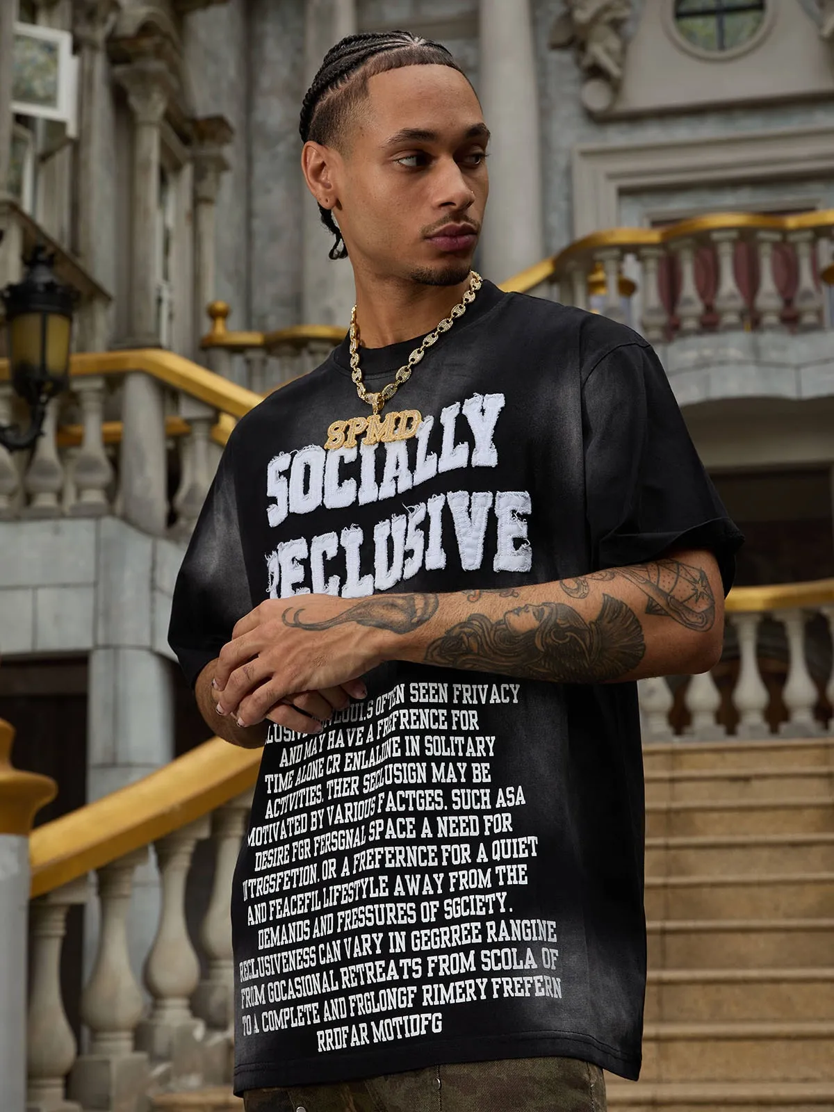 Thesupermade Patch Embroidered Letter T-shirt