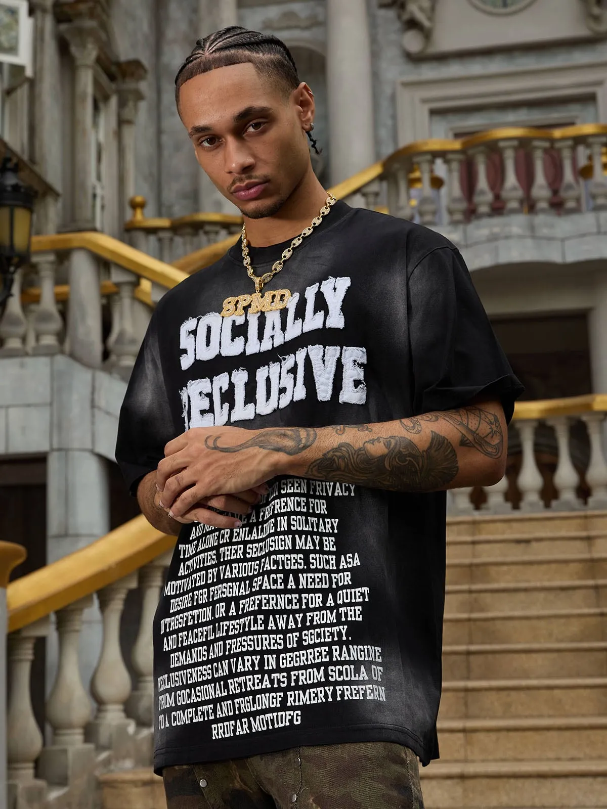 Thesupermade Patch Embroidered Letter T-shirt