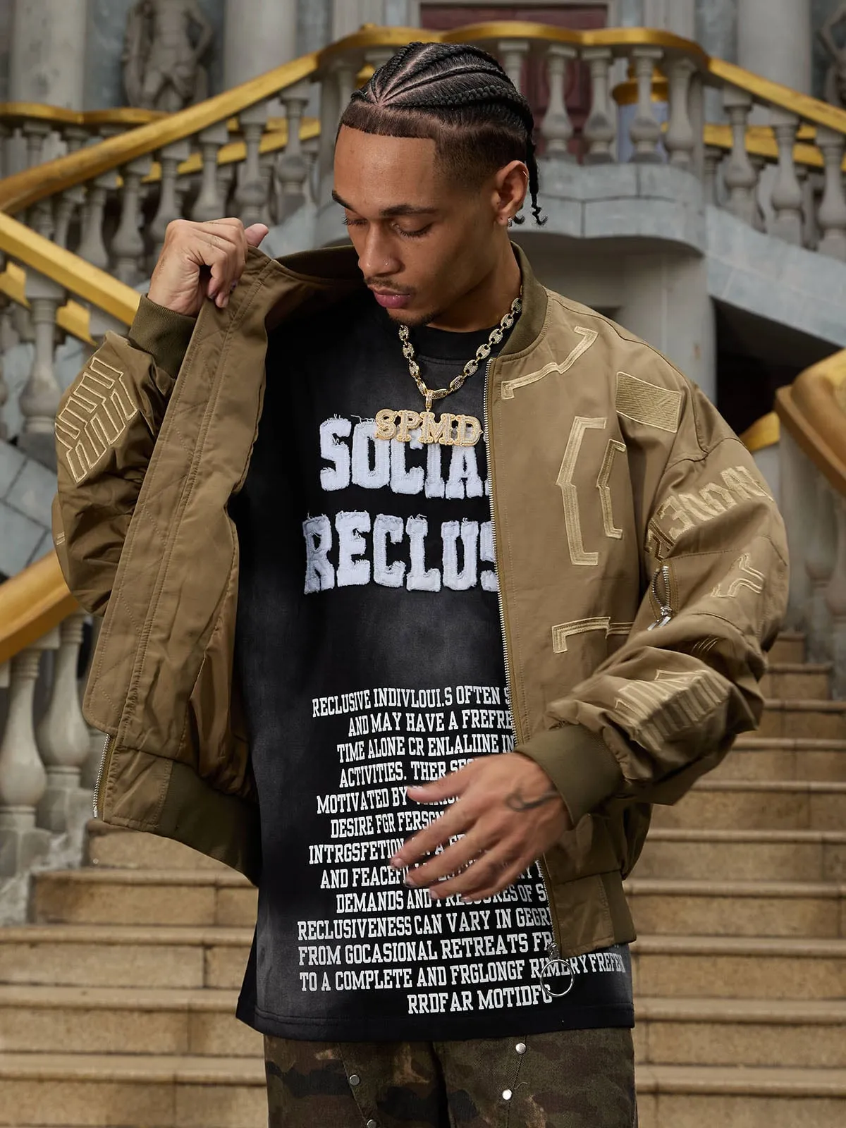 Thesupermade Patch Embroidered Letter T-shirt