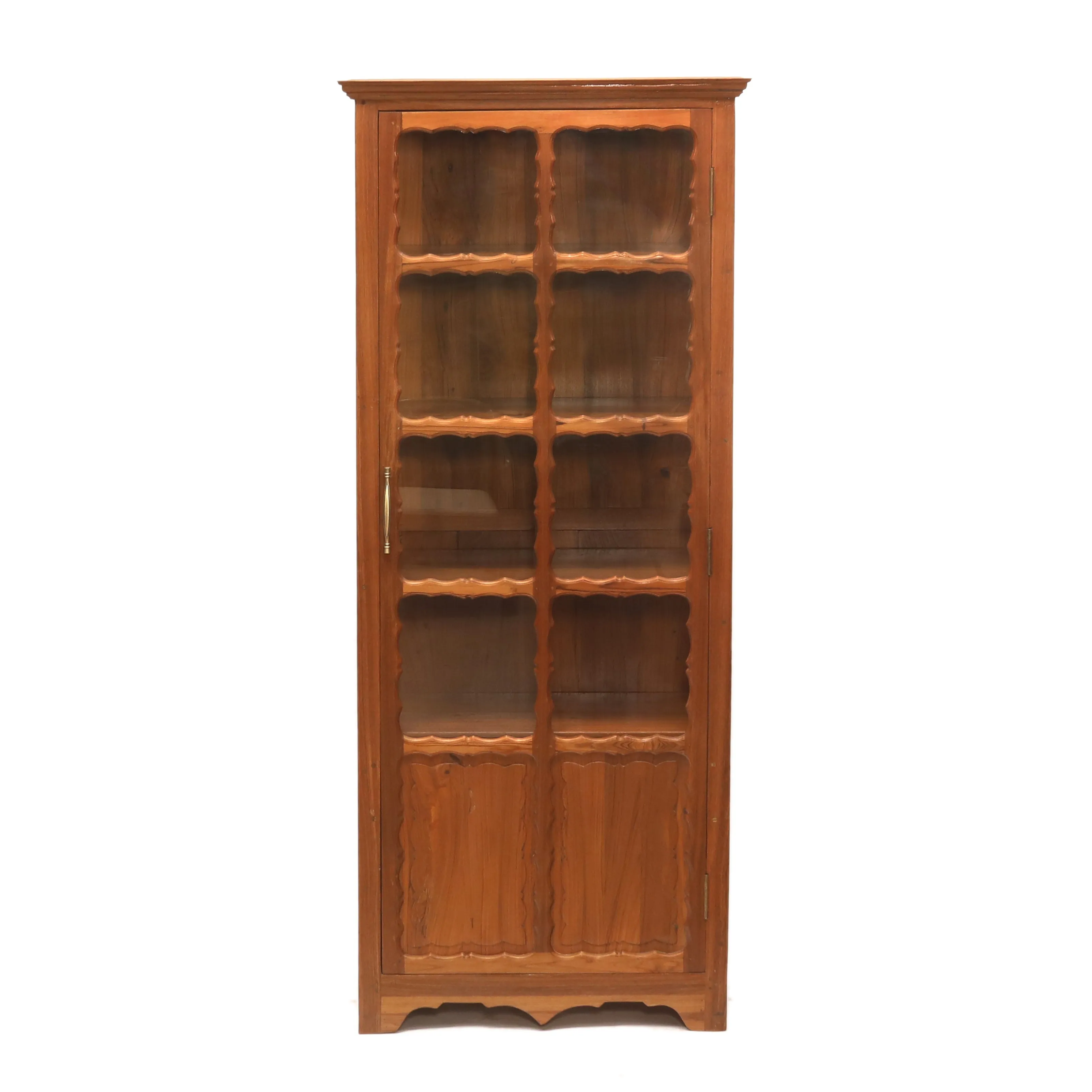 Traditional Glass Teak Display Cabinet