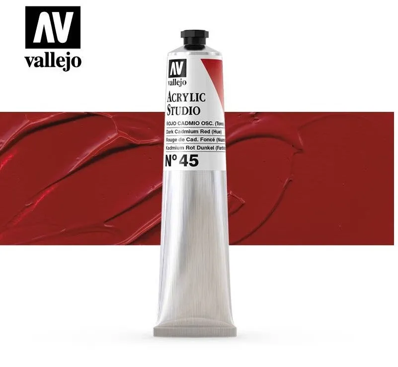 VALLEJO ACRYLIC STUDIO 45:58ML. DARK CADMIUM RED (HUE)