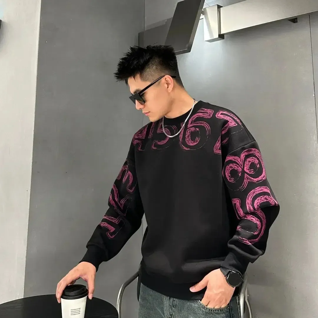 Wiaofellas  -  100℅ Cotton Man Pullovers Printed T Shirt for Men Fashion Trends Sweatshirts Tops Clothing Luxury Social High Quality Brand
