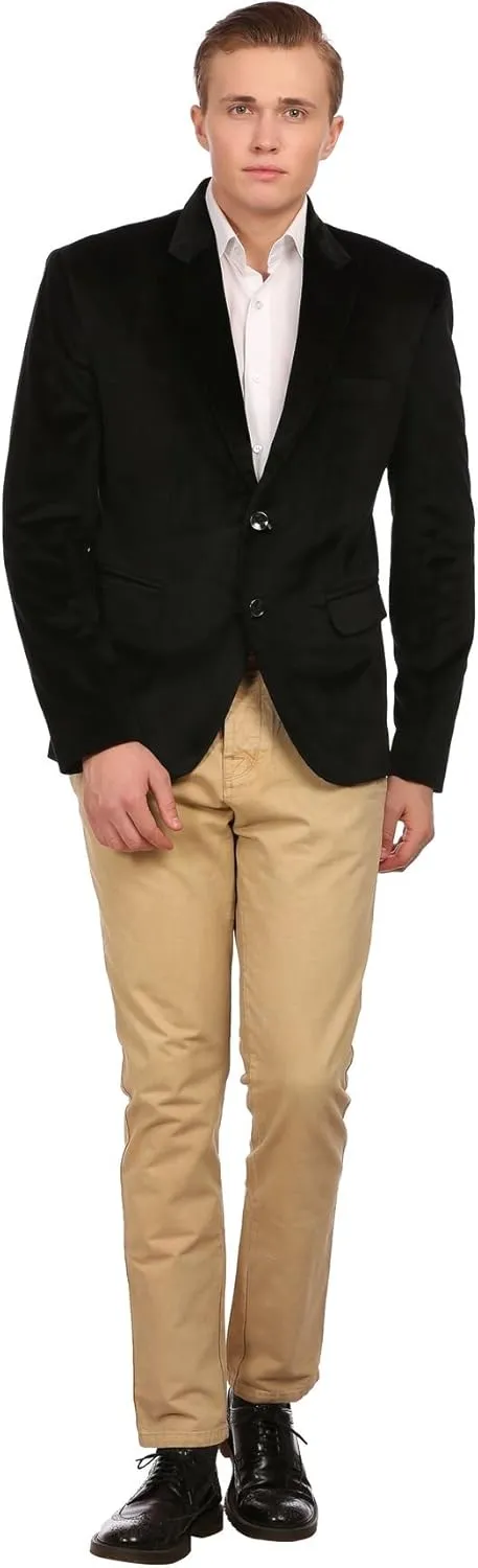 Wintage Men's Cotton Velvet Solid Party Blazer