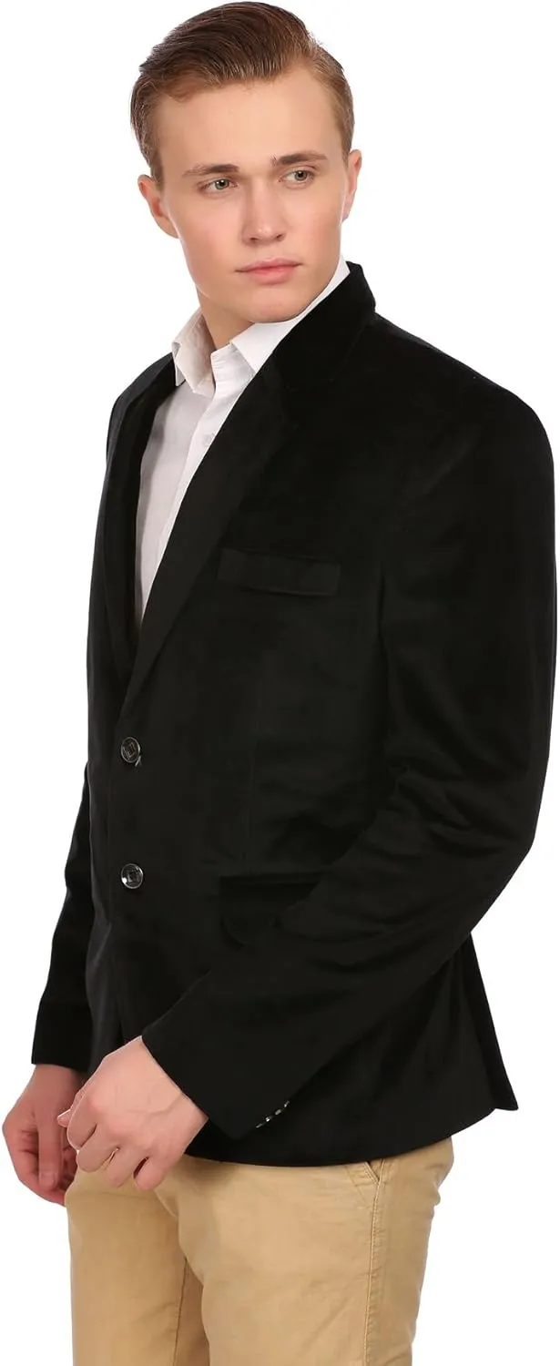 Wintage Men's Cotton Velvet Solid Party Blazer